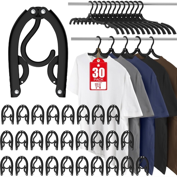NIB 39 PCs travel hangers in black color - Picture 1 of 8